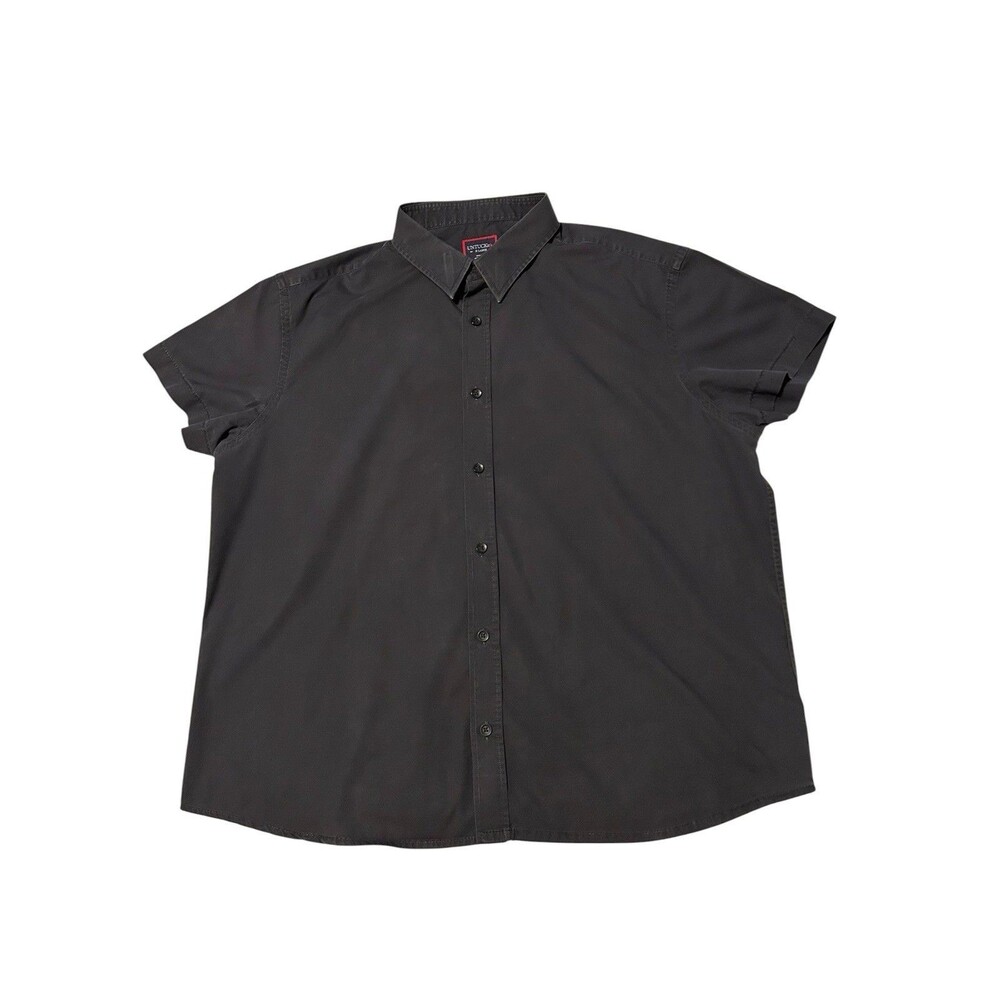 Untuckit Short Sleeve Coufran Shirt Black Size XL 100% Cotton Preppy Casual